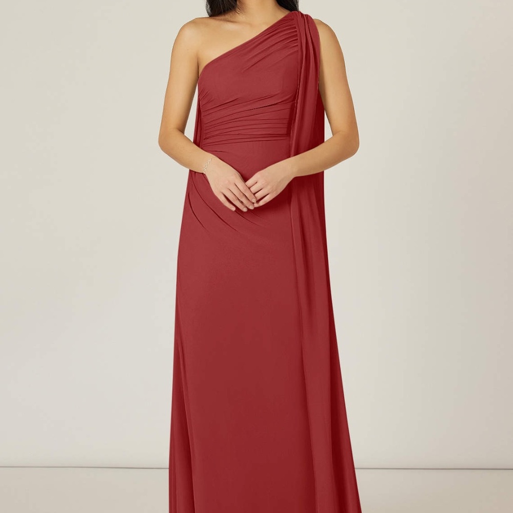 Azazie Lydia Dress in the color Rust